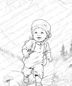 Angel Baby Cute Grayscale Coloring Pages