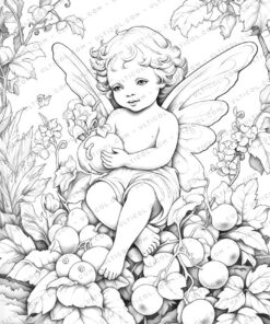 Angel Baby Cute Grayscale Coloring Pages