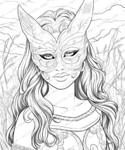 Masked Girls Coloring Pages