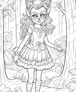 Masked Girls Coloring Pages