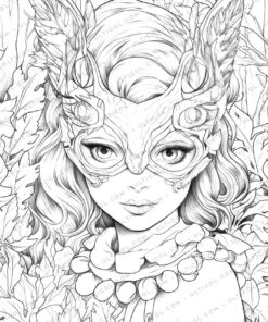 Masked Girls Coloring Pages