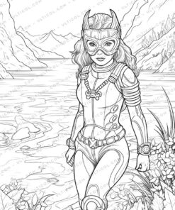Masked Girls Coloring Pages
