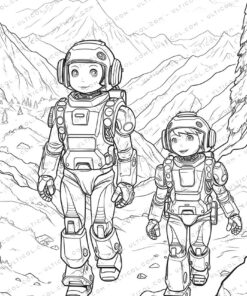 Medical Robot Grayscale Coloring Pages