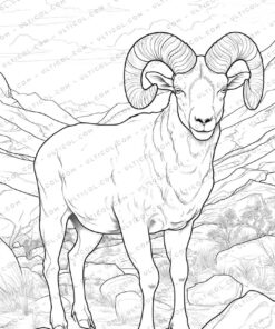 Goat Grayscale Coloring Pages