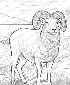 Goat Grayscale Coloring Pages