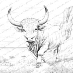 Buffalo Grayscale Coloring Pages