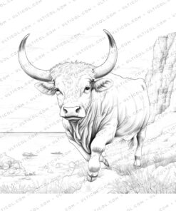 Buffalo Grayscale Coloring Pages