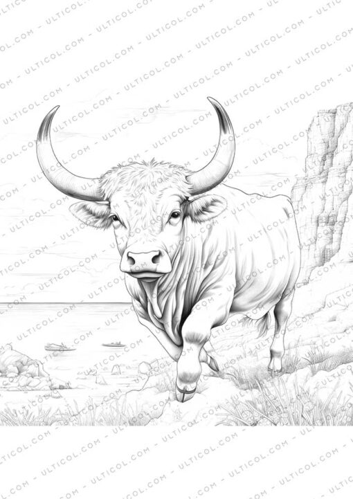 Buffalo Grayscale Coloring Pages