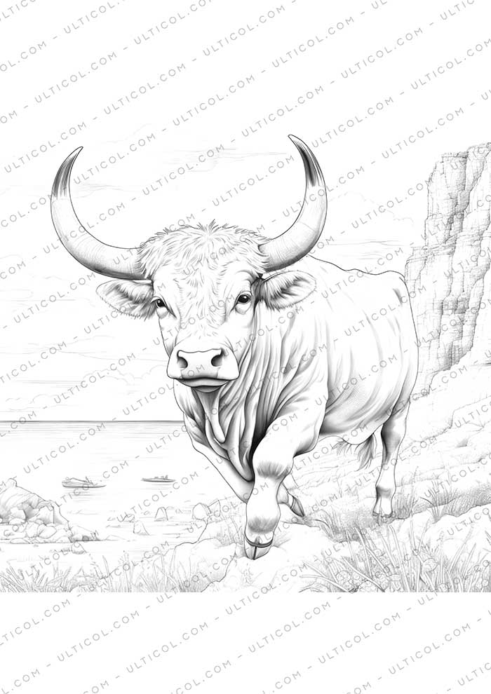 Buffalo Grayscale Coloring Pages