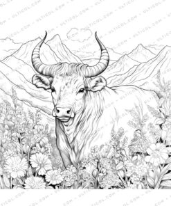 Buffalo Grayscale Coloring Pages