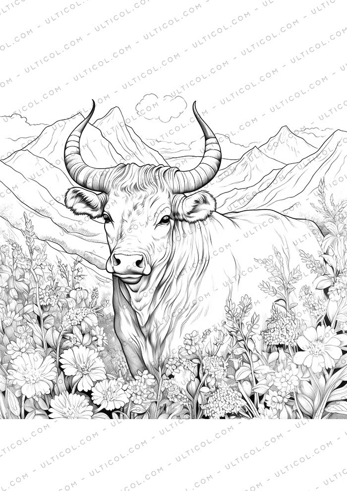 Buffalo Grayscale Coloring Pages