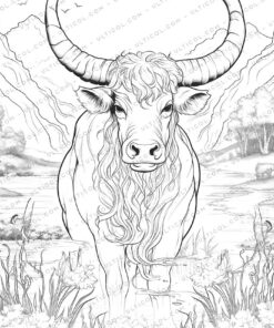 Buffalo Grayscale Coloring Pages