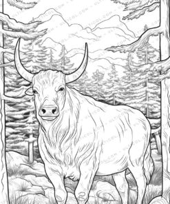 Buffalo Grayscale Coloring Pages