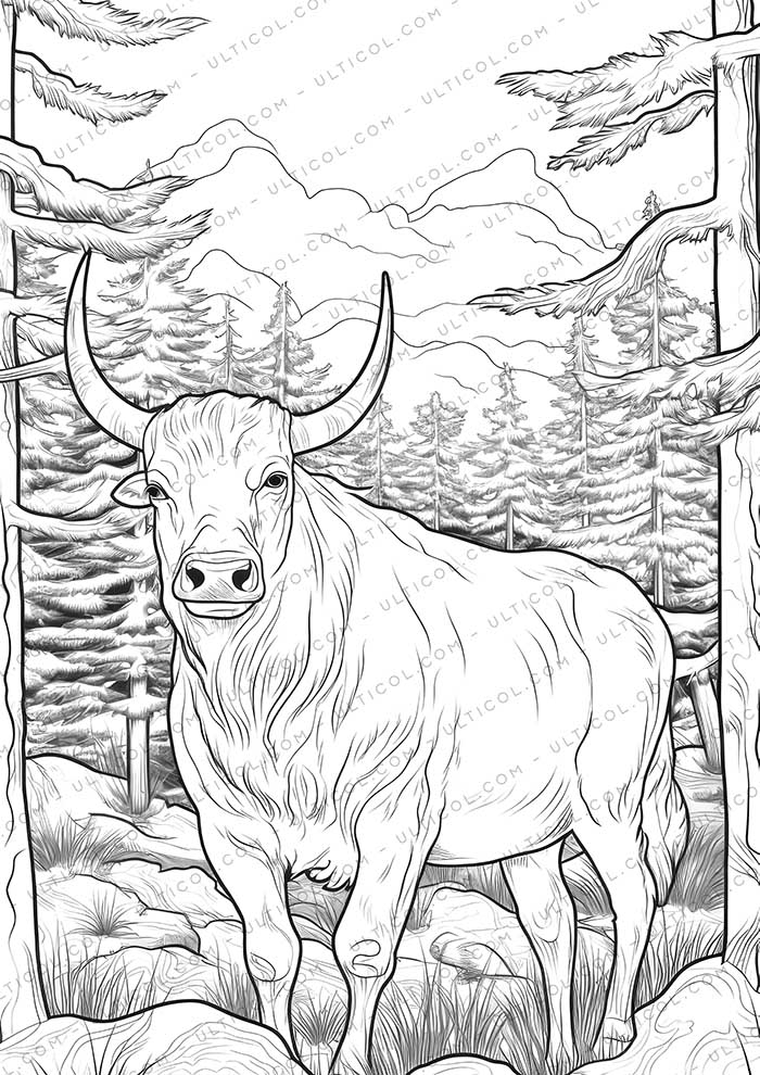 Buffalo Grayscale Coloring Pages