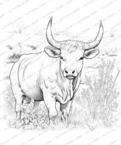 Buffalo Grayscale Coloring Pages