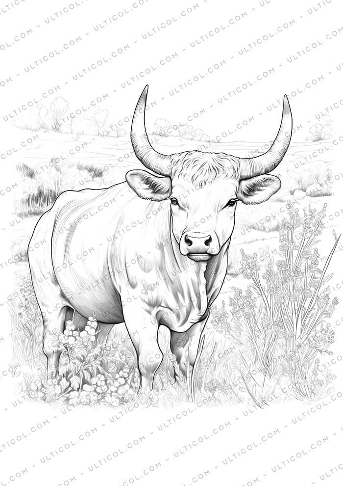 Buffalo Grayscale Coloring Pages