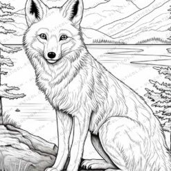 Fox Grayscale Coloring Pages