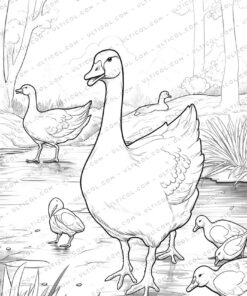 Farm Animals Grayscale Coloring Pages