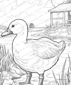 Farm Animals Grayscale Coloring Pages