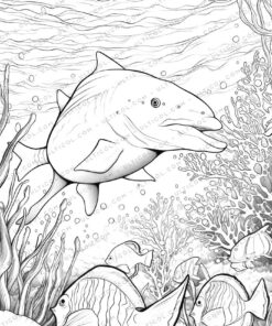 Sea Animal Grayscale Coloring Pages
