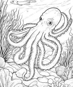 Sea Animal Grayscale Coloring Pages