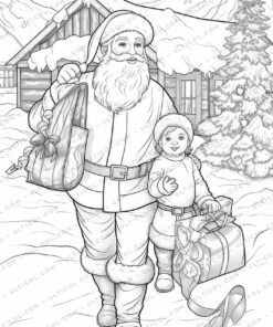 Santa Claus Grayscale Coloring Pages