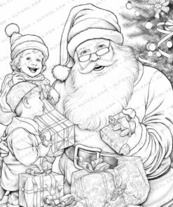 Santa Claus Grayscale Coloring Pages