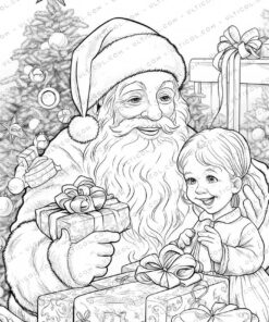 Santa Claus Grayscale Coloring Pages