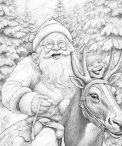 Santa Claus Grayscale Coloring Pages