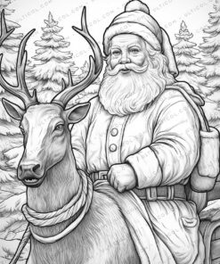 Santa Claus Grayscale Coloring Pages
