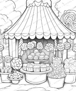 Candy Grayscale Coloring Pages