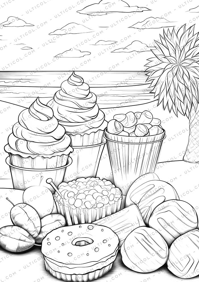 Candy Grayscale Coloring Pages
