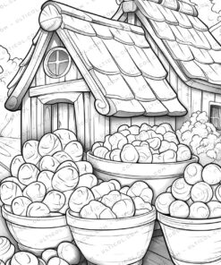 Sweets Grayscale Coloring Pages