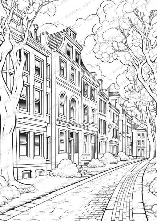 Colorful House Grayscale Coloring Pages