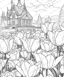 Unique Architectural Grayscale Coloring Pages