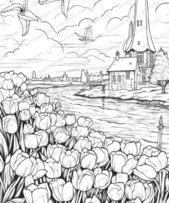Unique Architectural Grayscale Coloring Pages