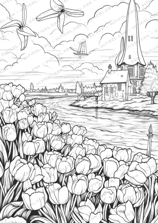 Unique Architectural Grayscale Coloring Pages