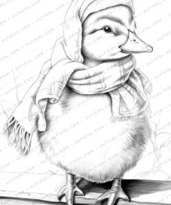 Duck Grayscale Coloring Pages