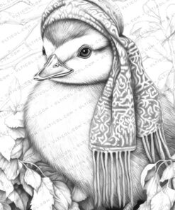 Duck Grayscale Coloring Pages