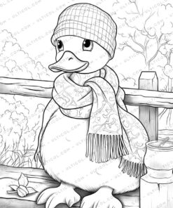 Duck Grayscale Coloring Pages