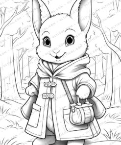 Bunny Grayscale Coloring Pages