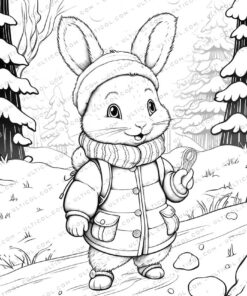 Bunny Grayscale Coloring Pages