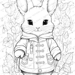 Bunny Grayscale Coloring Pages