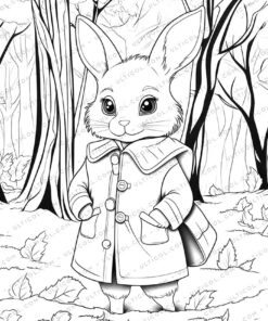 Bunny Grayscale Coloring Pages