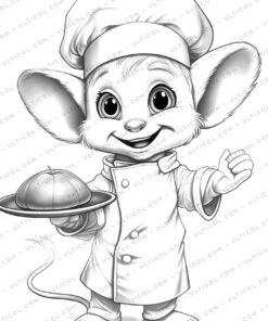Mouse Grayscale Coloring Pages