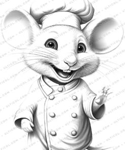 Mouse Grayscale Coloring Pages