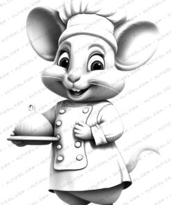 Mouse Grayscale Coloring Pages