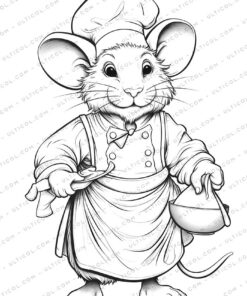 Mouse Grayscale Coloring Pages