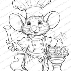 Mouse Grayscale Coloring Pages