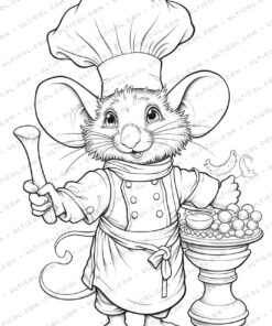 Mouse Grayscale Coloring Pages